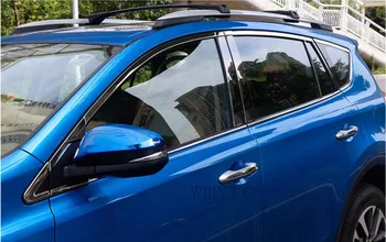 Tinka Toyota RAV4 2016 2017 2018car stick, nerūdijančio plieno, stiklo garnyras ramstis viduriniame stulpelyje juostelės apdaila streamer 22pcs