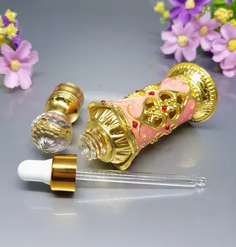 10ml miniatiūriniai dekoratyvinis emtpy Stiklo buteliai arabų Kvepalų Aliejaus Aromatas,aukštos kokybės stiklo buteliuko lašintuvu w/crystal bžūp