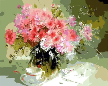 Rožių žydėjimo pavasarį kraštovaizdžio aliejaus Tapybai nuotrauką Pagal Numerius, Piešimo, spalvinimo skaičių 