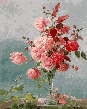 Rožių žydėjimo pavasarį kraštovaizdžio aliejaus Tapybai nuotrauką Pagal Numerius, Piešimo, spalvinimo skaičių 