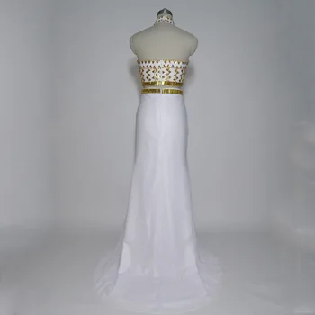 JIERUIZE Balta Ir Aukso Kristalai Undinė Prom Dresses Ilgai 2018 Dviejų dalių Prom Dresses Pusėje Ritininės Šalis Suknelė chalatas de bal longue