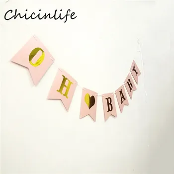 Chicinlife 1set Rožinė OH Baby Reklama gimtadieniu, baby shower Foto Pasiūlymo Pasirašyti Apdailos reikmenys