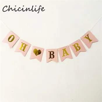 Chicinlife 1set Rožinė OH Baby Reklama gimtadieniu, baby shower Foto Pasiūlymo Pasirašyti Apdailos reikmenys