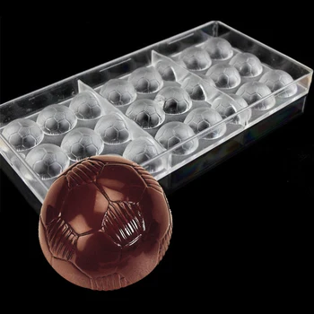 Aišku, 3 D Pasidaryk pats Plastikiniai Futbolo Formos Saldainiai Pelėsių Polikarbonato Šokolado Pelėsių Dėklas PC Pudingas Pelėsių Futbolo Pelėsių