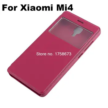 Plonas flip Cover Telefono dėklas su Stovo funkcija Xiaomi Xiao MI M 4 4 Mi4 M4 peržiūrėti Langų Akumuliatoriaus Korpusas, galinis dangtelis Atveju