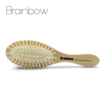 Brainbow 1pc Plaukų Šepetys Medinės Šukos Profesionali Plaukų Priežiūros ir Modeliavimo Salonas Įrankiai Anti-Static Raizginys Plaukų Šepetys Masažuoja Galvos odą