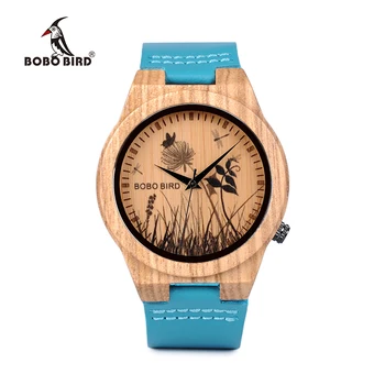 BOBO PAUKŠČIŲ Vyrų Medienos Laikrodžiai Viršuje prabangos Prekės ženklo Dizainas bambuko Medinės Laikrodžius vyrams, moterims, Kurių Oda Juostose, dovanų dėžutėje