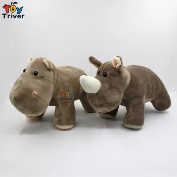 25cm Modeliavimas Minkštas Pliušinis Rhino Hippo Žaislas Įdaryti Lėlės, Žaislai Begemotų Laukinių Gyvūnų, Vaikų, Vaikams, Kūdikių Studentų Ypatingą Dovaną Triver
