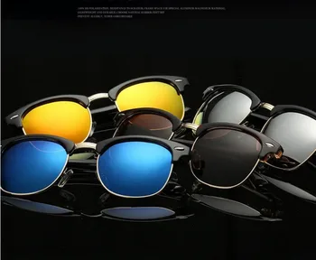 J47 Pusė Metalo Aukštos Kokybės Akiniai nuo saulės Vyrams, Moterims Prekės ženklo Dizaineris Akiniai Veidrodėliai Saulės Akinių Mados Gafas O De Sol UV400
