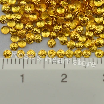 500pcs turas metalo 3d nagų dailė matinio aukso nagai, papuošalai Stiliaus Projektavimo Įrankiai, vinys aksesuarai reikmenys 1mm, 2mm