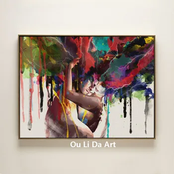 Anotacija spalvinga seksualus vyras, moterų mylėtojas drobės spaudiniai aliejaus tapybai atspausdinta ant drobės ir modernių namų sienos meno apdailos nuotraukas