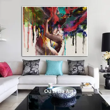 Anotacija spalvinga seksualus vyras, moterų mylėtojas drobės spaudiniai aliejaus tapybai atspausdinta ant drobės ir modernių namų sienos meno apdailos nuotraukas