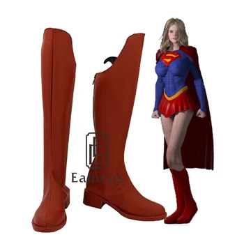 Anime Supermenas/Supergirl Batai Cosplay Šalies Bateliai Raudonos Spalvos Pagal Užsakymą