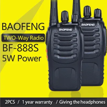 2 VNT Baofeng BF-888S Walkie Talkie 5W Nešiojamą Pofung UHF 5W 400-470MHz 16CH Dviejų krypčių Nešiojama CB Radijo ryšio