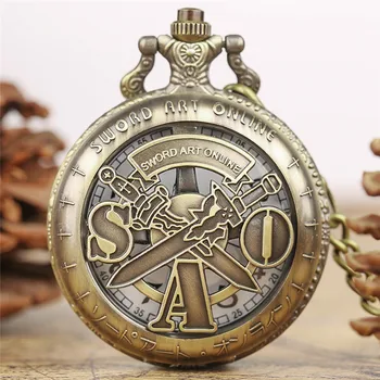 Naujas SAN Kardas Meno Internete Derliaus Kvarco Kišenėje Žiūrėti Mens Moterų Berniukai Vaikams Antikos Stiliaus Bronzos Karoliai Pakabukas Laikrodis