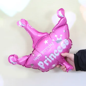Mini crown princess princas folija balionai su gimtadieniu dekoracijos vaikams dovanos baby shower 
