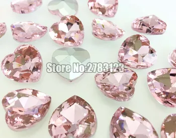 Gamyklos pardavimo AAA Stiklo Kristalų rožinės spalvos širdies formos pointback cirkonio Jokių skylių naudoti diy/Drabužių priedai SWHP208