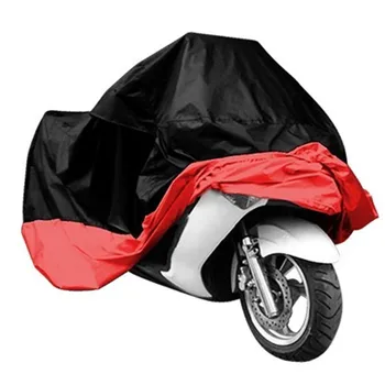 Universali Juoda Raudona Kvėpuojantis XXXL Lauko Visiškai Atsparūs Lietaus Dulkių Raštas UV Apsaugos Motociklo Padengti 180T 400-1000CC