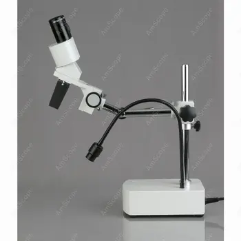 Žiūronų LED Stereo Mikroskopas--AmScope Prekių 10X-15X Žiūronų LED Stereo Mikroskopas Boom Arm su Light Gooseneck