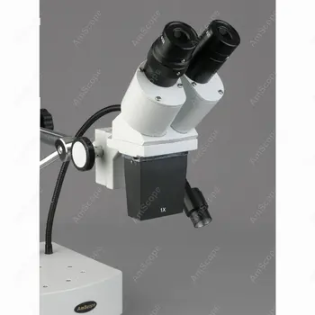 Žiūronų LED Stereo Mikroskopas--AmScope Prekių 10X-15X Žiūronų LED Stereo Mikroskopas Boom Arm su Light Gooseneck