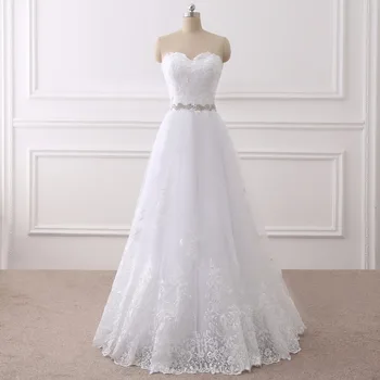 Vestuvių Suknelė iki 2018 m. Tiulio Nuotakos Suknelė Nėrinių Chalatas De Mariage Trouwjurk Elegantiškas-line Brangioji Appliqued Vestido De Noiva
