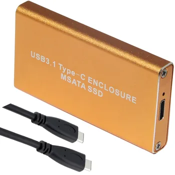 10Gb/s USB 3.1 Tipas-C mSATA SSD Talpyklos USB-C, mini SATA Kietojo Disko adapteris Išorinis HDD Mobile Dėžutę