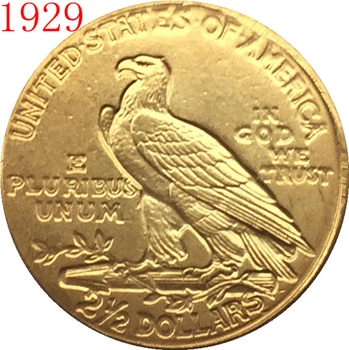 24-K auksu 1929 $2.5 AUKSO Indijos Pusę Erelis Monetos Kopija Nemokamas pristatymas