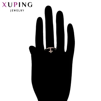 Xuping Mados Žiedas Ypatingas Dizaino Žiedai Moterims Aukštos Kokybės Aukso Spalvos, Padengtą Sintetinių CZ Papuošalai Žavesio Kalėdų Dovana 12089