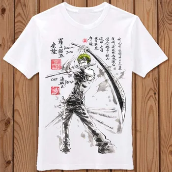 Naujas GABALAS t-shirt Dažai, tapyba Anime Sanji Luffy Roronoa Zoro vyrų t-shirt Vasaros medvilnės trumpomis rankovėmis Studentų Tees