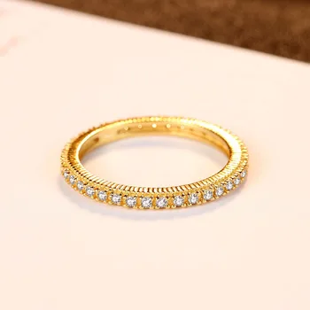 CZCITY Prekės Full Circle Kubinis Cirkonis Piršto Žiedą Romantiška 925 Sidabro Vestuvių Vestuvės Vestuvinis Žiedas Moterims, Šaliai, Papuošalai