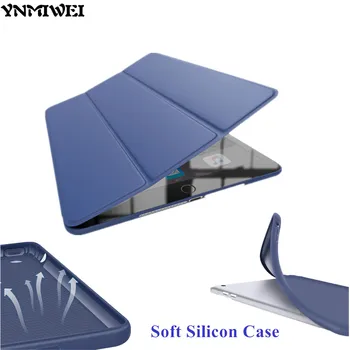 YNMIWEI Odinis dėklas iPad Oro Ultra Plonas Plonas Smart Cover Case For iPad Oro iPad5 9.7 colių Minkšto Silicio Atvejais, +protector