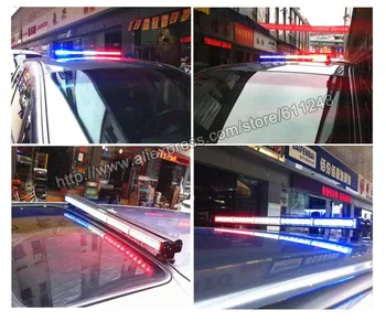 288W 47inch Super Šviesus Automobilio Stogo Led Strobe Šviesos Juosta Policijos Pagalbos Įspėjimo Gaisrininkas Flash 12V Raudona Mėlyna Led Policijos Lights