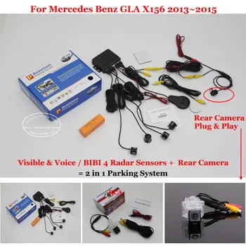 Liislee Automobilių Parkavimo Jutikliai + Galinio vaizdo Kamera = 2 in 1 Vaizdo BIBI Signalizacijos Parkavimo Sistemos Mercedes Benz GLA X156 2013~m.