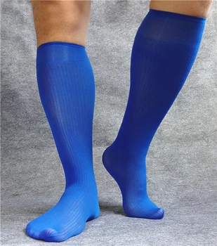 Naujas lobis mėlyna cilindrų aukštos elastingas nailonas kostiumai verslo šilko kojinės Europa ir Jungtinės amerikos valstijos banga vyrų kojinės