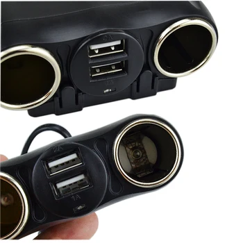 Multi-funkcija nuo 1 iki 3 Automobilio Cigarečių Degiklio Lizdo Splitter High Power Adapter 12V-24V, su Dual USB 5V/3.1-A, DVR GPS iphone