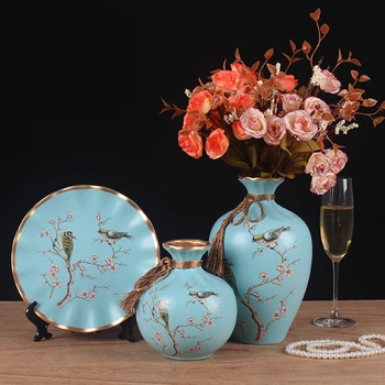 OUSSIRRO Europos keramikos vaza, džiovintų gėlių, gėlių kompozicijų vinguriuoti plokštė kambarį įėjimo puošyba, namų dekoracijos