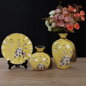 OUSSIRRO Europos keramikos vaza, džiovintų gėlių, gėlių kompozicijų vinguriuoti plokštė kambarį įėjimo puošyba, namų dekoracijos