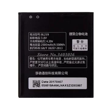 BL219 Baterija Lenovo A880 A889 A890E A768T A916 S810T S856 Batterie Bateria Batterij Akumuliatorius, 2500mAh