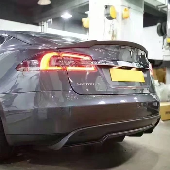 Už Tesla Model S-2017 Galinio Sparno Spoileris, Kamieno Įkrovos Sparnus Spoileriai anglies pluošto 3M Pasta