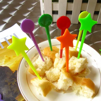 Multi-colored penkiakampė žvaigždė, pasirašyti vaisių desertas šaukštas šakutės tortas vestuves dekoratyviniai virtuvės stalo šaukštas