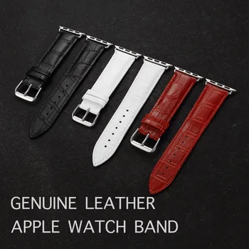 Kokybės Originali Karvės odos Watchband Diržu, Apple Watch Band Apyrankę 38mm 42mm Serija 1 2 3 iWatch Naujų PARDAVIMO