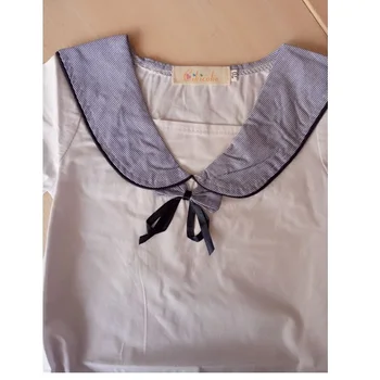 Naujas Mados Karinio Jūrų Laivyno Kūdikių Romper Mergaitės Vasaros 2017 Stripe Marškinėliai Balti Kūdikio Medvilnės Suknelė Lėlės Apykaklės 0-2 Metų Vaikiški Drabužiai