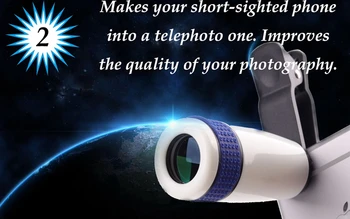 8x Zoom Optinis Telefono Teleskopas Nešiojamas Mobiliojo Telefono Artinimo Fotoaparato Objektyvo ir Klipas