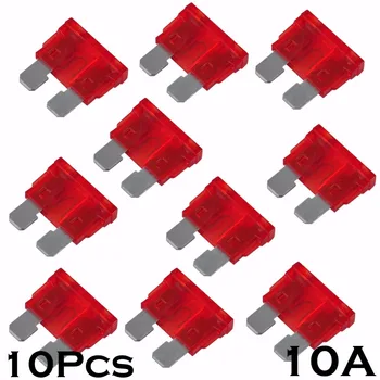 Karšto 10VNT/daug Raudonos Spalvos Mini Automobilių Saugiklis 10A Koduojami Standartas ATO / ATC Ašmenys Saugiklis Auto Sunkvežimis