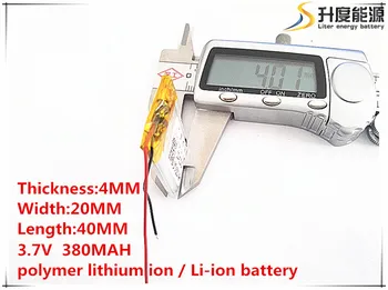 5vnt [SD], 3,7 V,380mAH,[402040] Polimeras ličio jonų / Li-ion baterija ŽAISLŲ,CENTRINIS BANKAS,GPS,mp3,mp4,mobilųjį telefoną,garsiakalbis