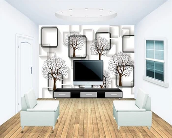 Beibehang Užsakymą Tapetai Juoda ir Balta Dėžutė 3D Medžio Stereo Paprasto Fono Sienos Kambarį, Miegamąjį, TV Foną, 3d Freskos