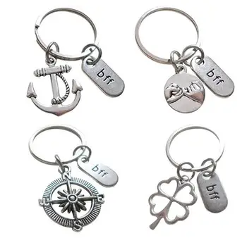 Inkaro Vairo Pinky Ppromises Dobilų Btt Keychain raktams, Automobilių Maišelį, Žavesio Raktų Žiedas, Rankinės Vintage Silver Key Chain Papuošalai NAUJAS