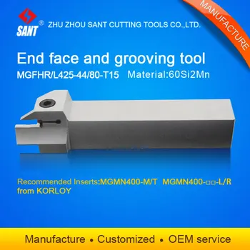 Zhuzhou Sant cnc pjovimo įrankiai Griovelį įrankių laikiklis MGFHL425-44/80-T15 su Korloy įdėklai MGMN400-M parduodant karštas užsienyje