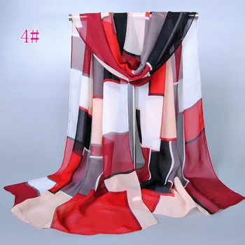 Mados Moterų Šifono Šalikai Elegantiškas geometrijos spausdinti dizainas šalikas Didelis Cachecol Skaros, Šalikai, 160*50 cm