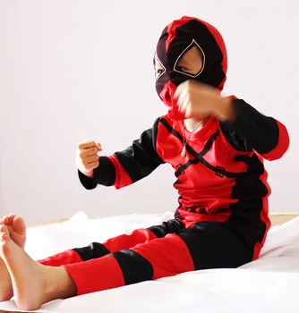 Raudona 3 -7 Metų Berniukas Deadpool modelis Vaidmenų cosplay,Halloween kostiumai vaikas Deadpool modelio drabužių ZG:S-XXL